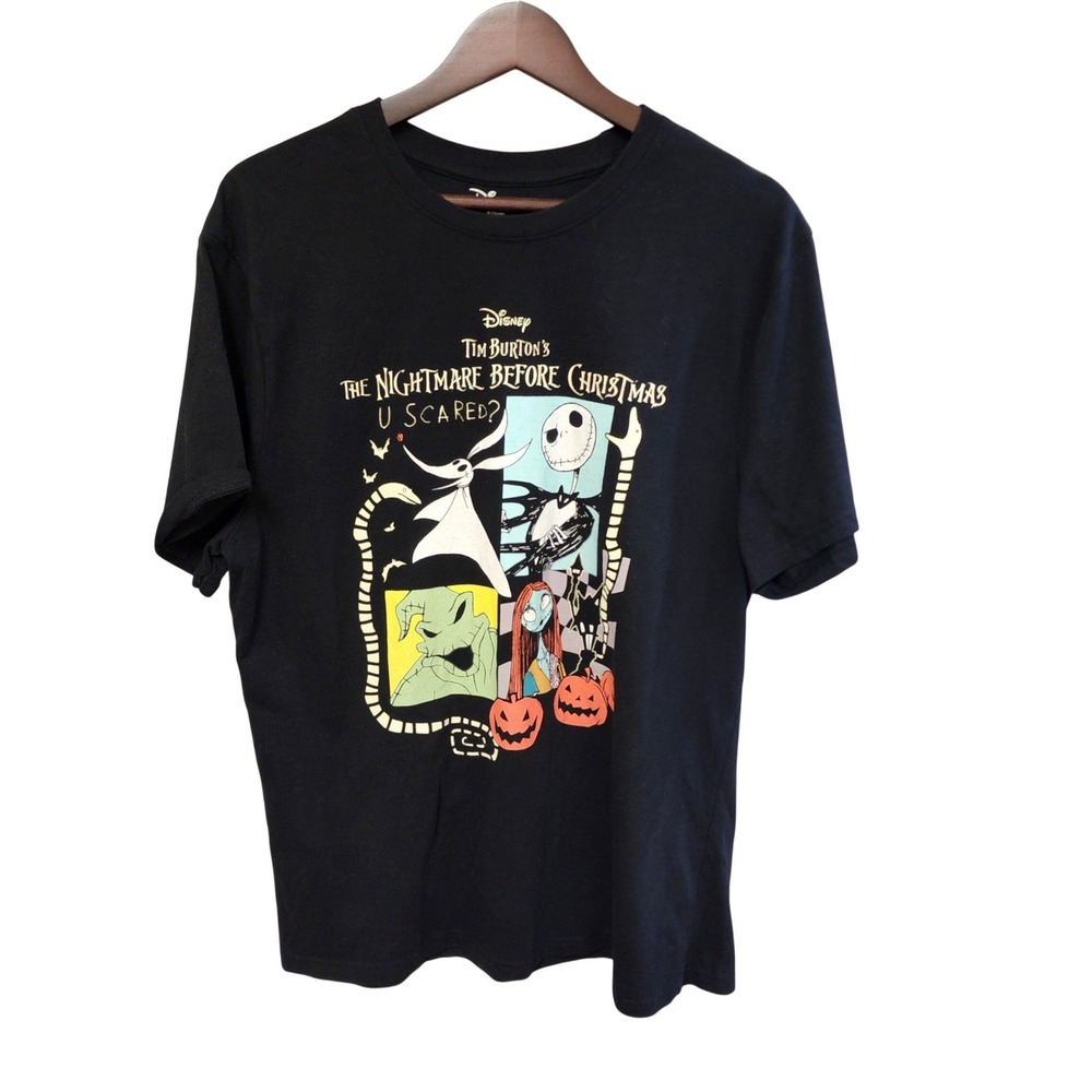 Disney Nightmare Before Christmas T-Shirt XL Black Jack Skellington Graphic Tee